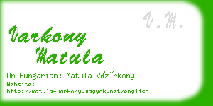 varkony matula business card